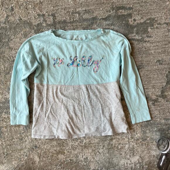 Lilly Pulitzer Girls Mini Finn Tee Blue Oasis Tint Medium 6-7 - Picture 8 of 8